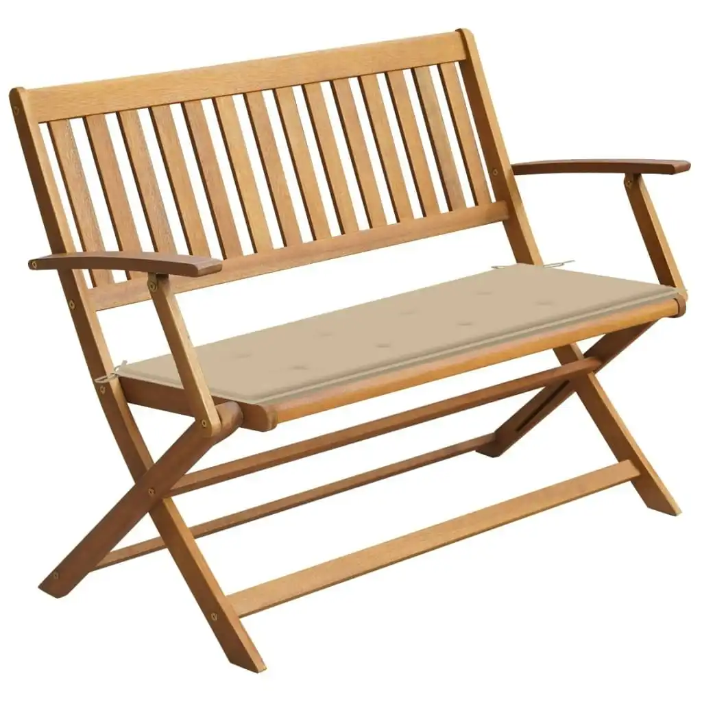 Garden Bench with Cushion 120 cm Solid Acacia Wood 3064242