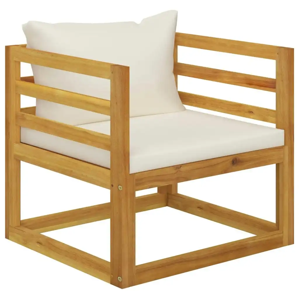 Garden Chair with Cream Cushions Solid Acacia Wood 311868