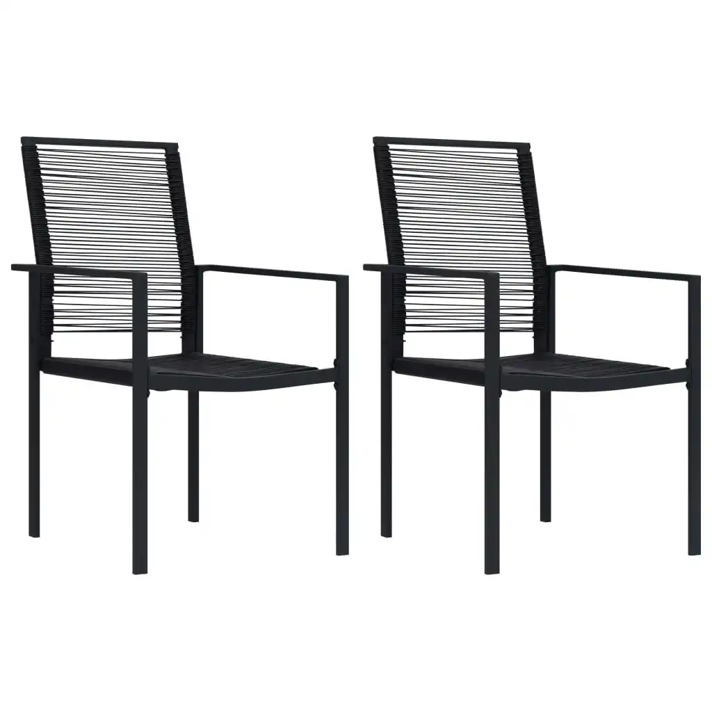 Garden Chairs 2 pcs PVC Rattan Black 312171