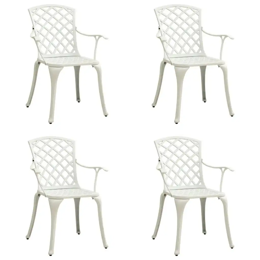 Garden Chairs 4 pcs Cast Aluminium White 315575