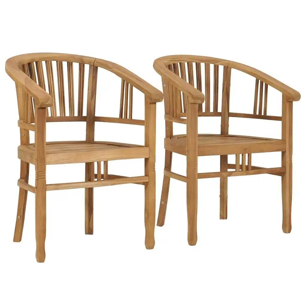 Garden Chairs 2 pcs Solid Teak Wood 49429