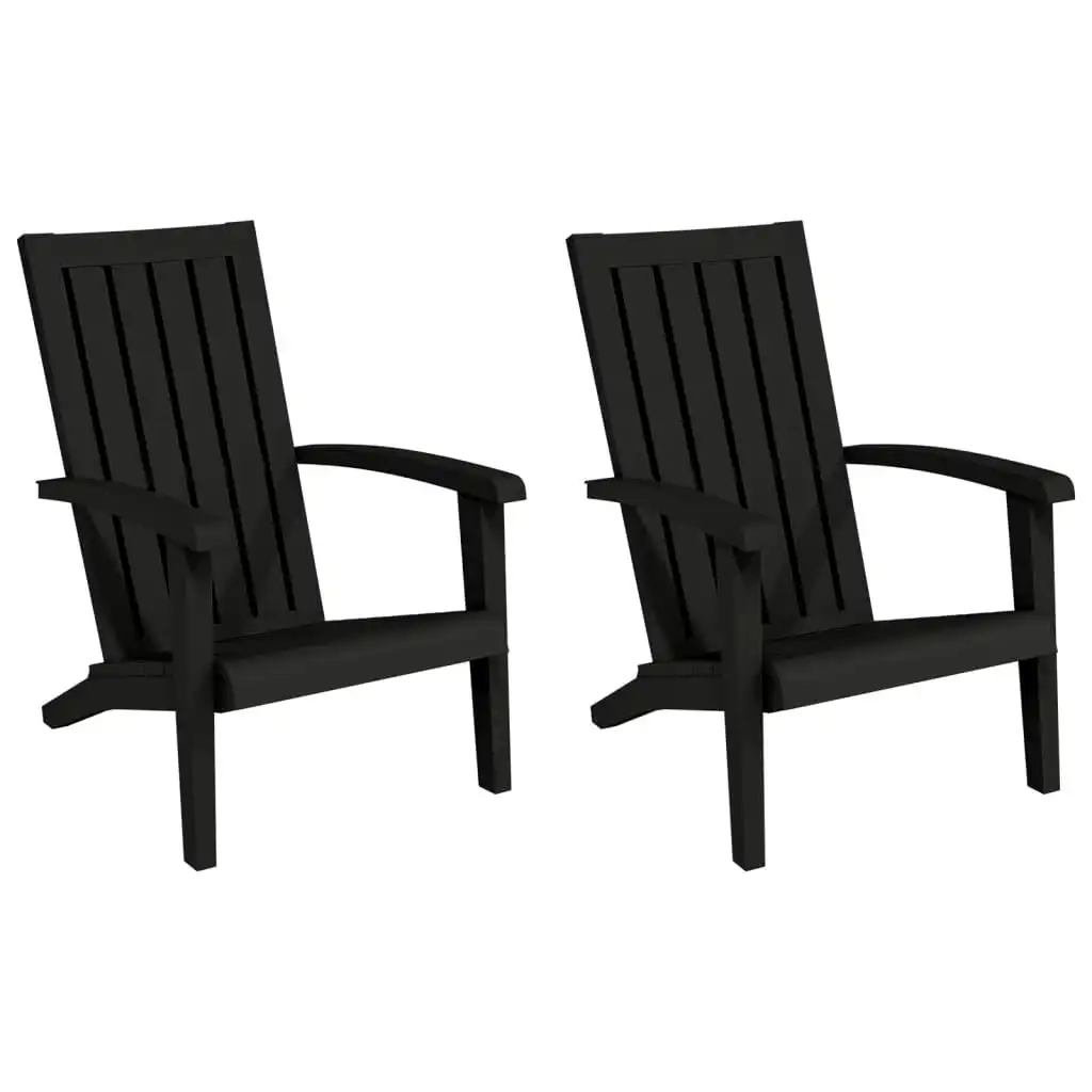 Garden Adirondack Chairs 2 pcs Black Polypropylene 364167