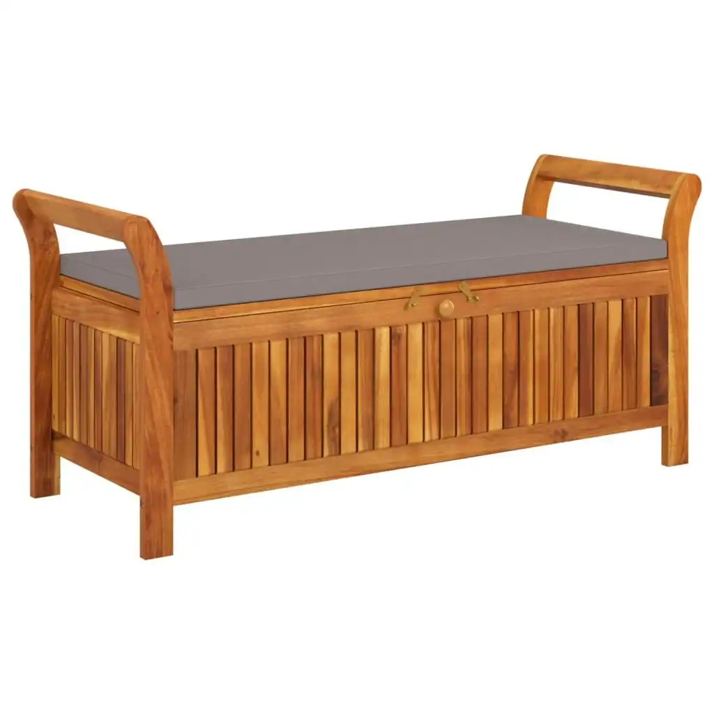 Garden Storage Bench with Cushion 126 cm Solid Wood Acacia 319717