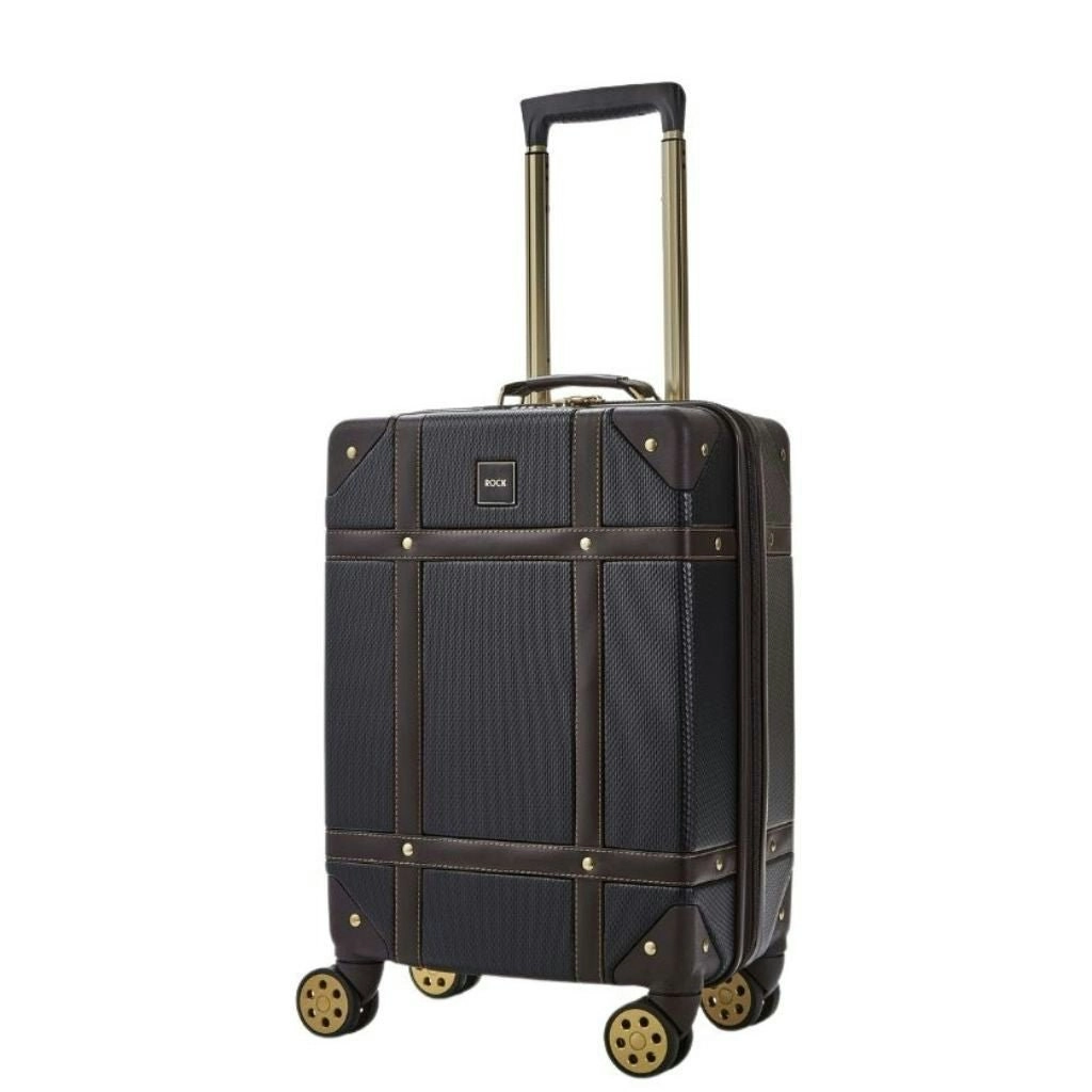 Rock Vintage 54cm Carry On Hardsided Luggage - Black