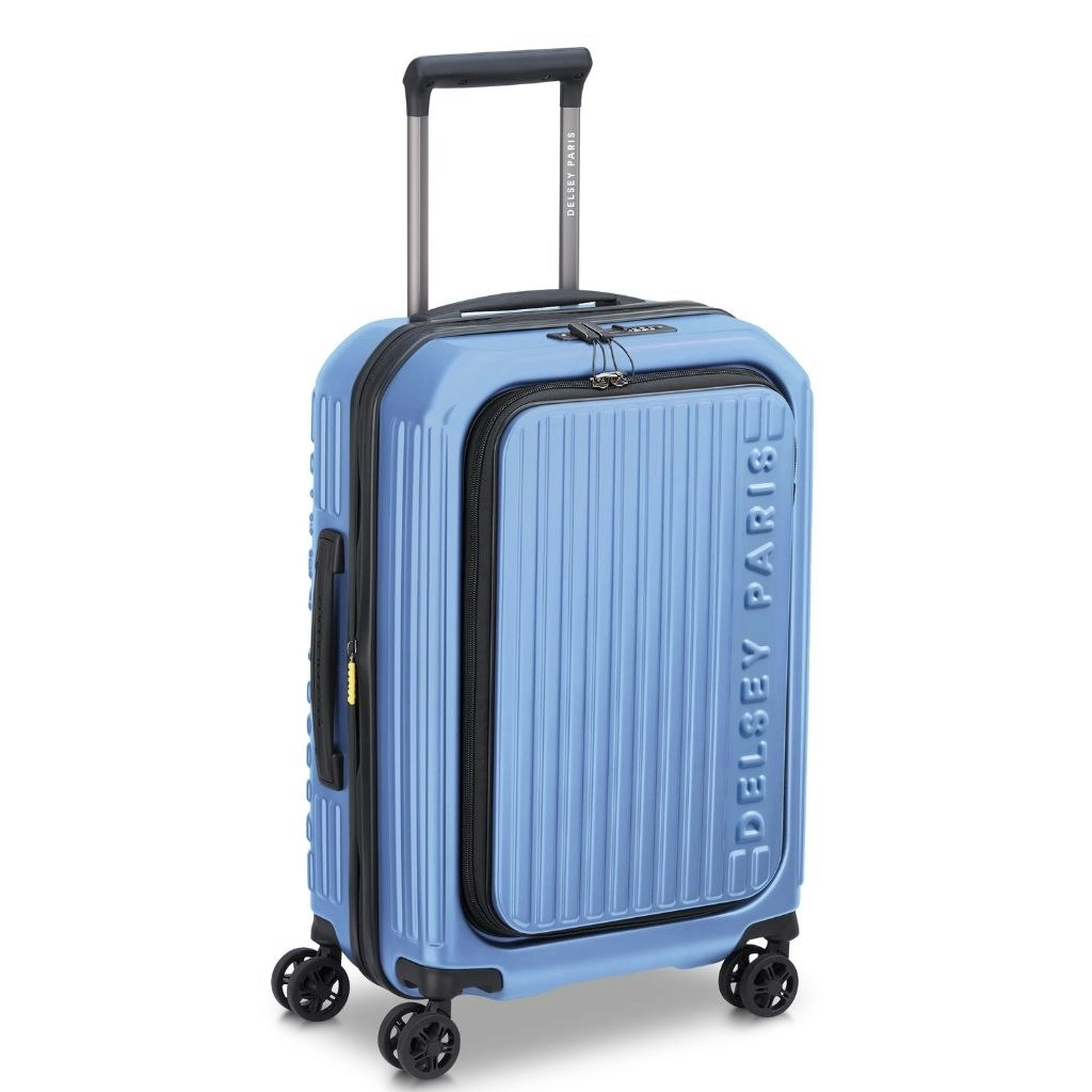 DELSEY Securitime ZIP Top Opening 55cm Cabin Luggage - Blue