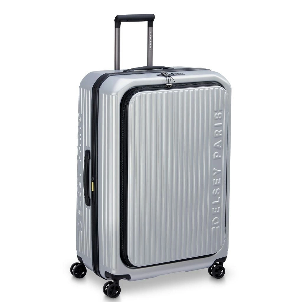 DELSEY Securitime ZIP Top Opening 76cm Large Exp Luggage - Silver