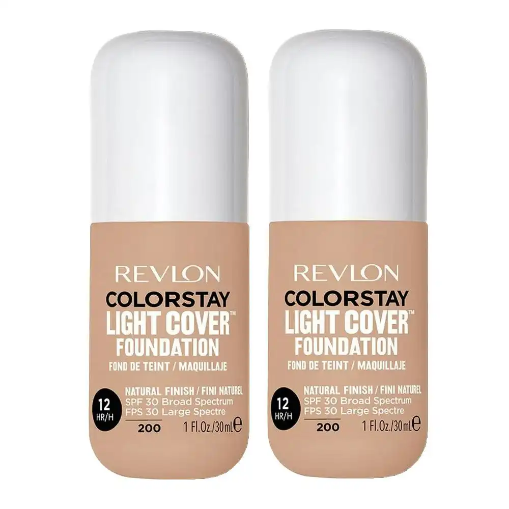 Revlon Colorstay Light Cover Foundation 30ml 200 Nude - 2 Pack