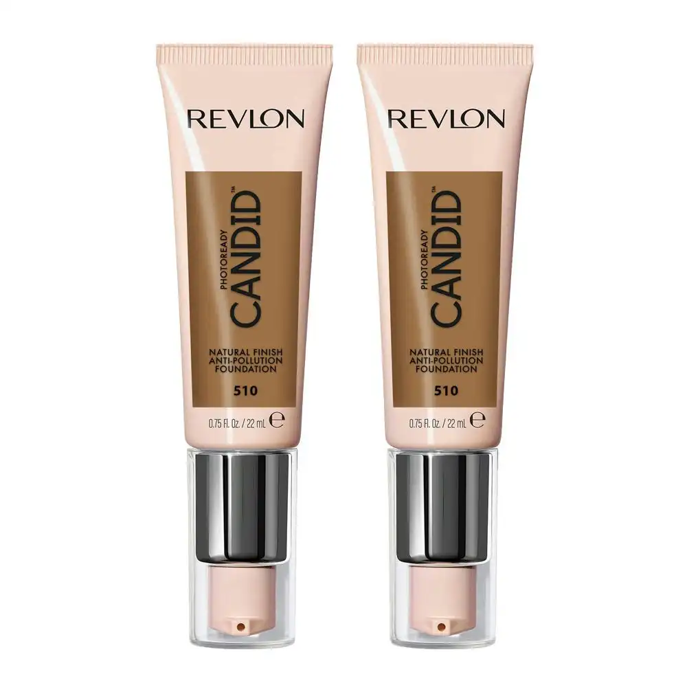 Revlon Photoready Candid Natural Finish Anti-pollution Foundation 22ml 510 Cappuccino - 2 Pack