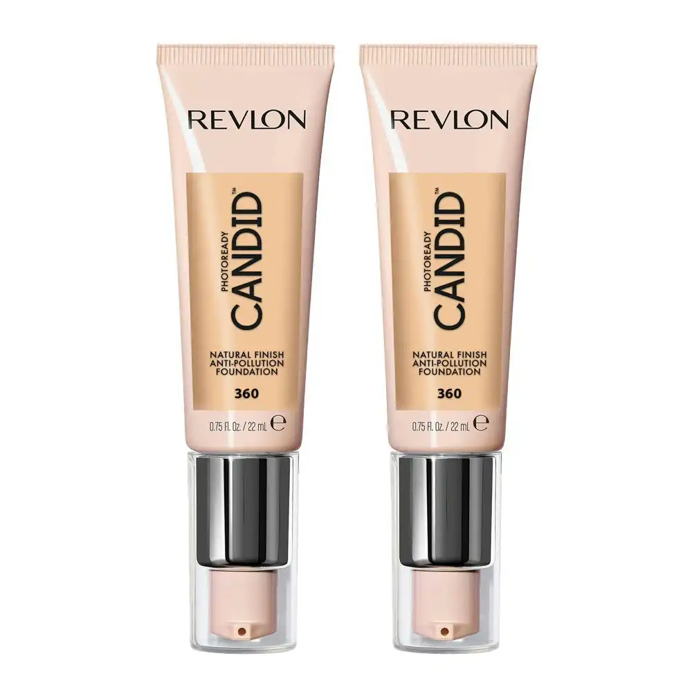 Revlon Photoready Candid Natural Finish Anti-pollution Foundation 22ml 360 Cashew - 2 Pack