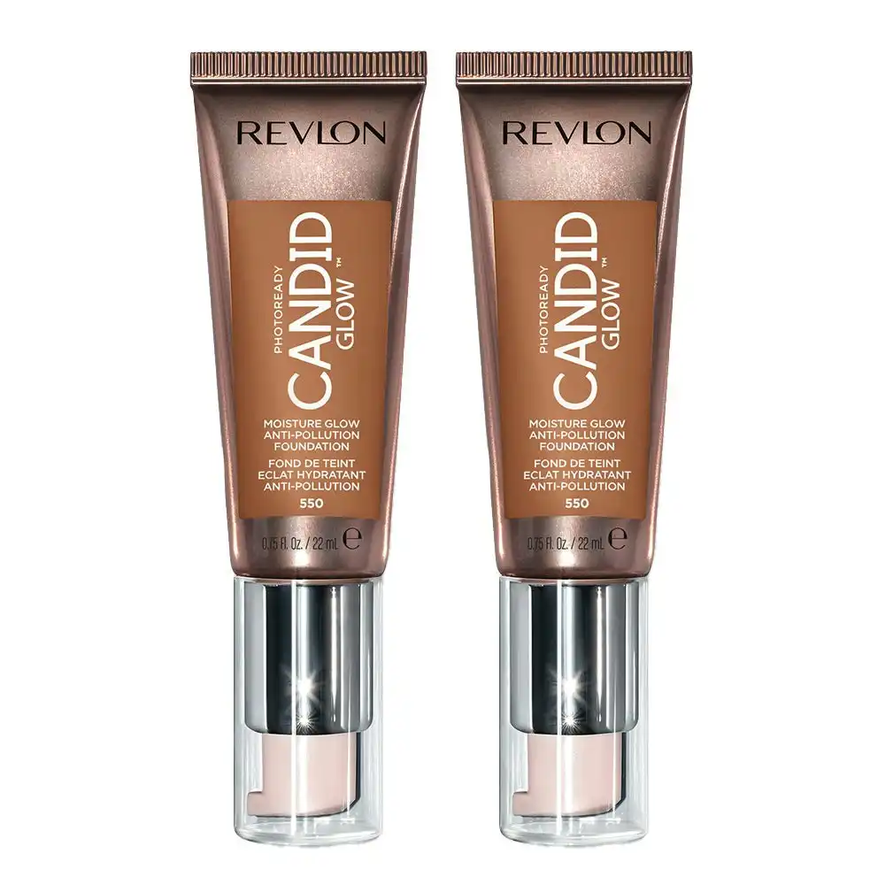 Revlon Photoready Candid Glow Moisture Glow Foundation 22ml 550 Mocha - 2 Pack