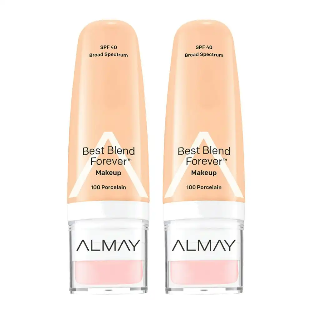 Almay Best Blend Forever Makeup 30ml 100 Porcelain - 2 Pack