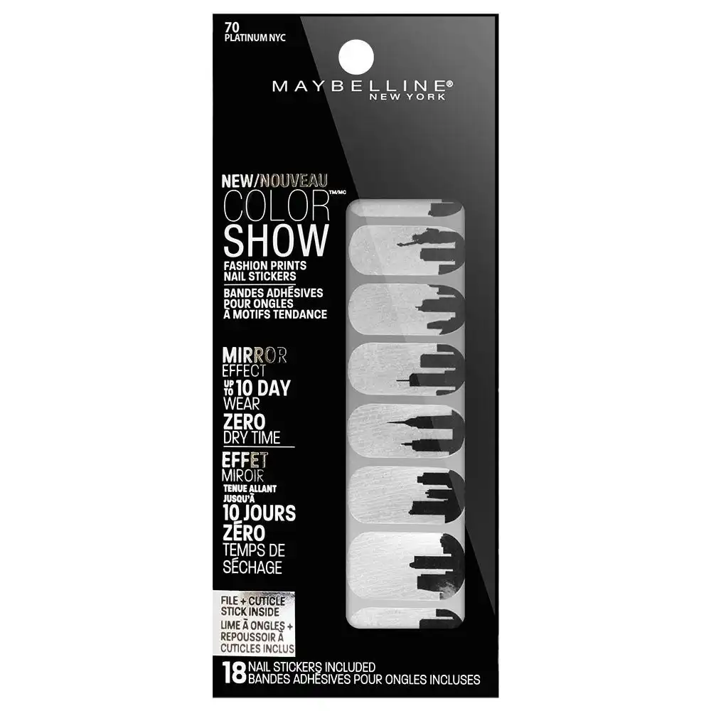 Maybelline Color Show Nail Stickers 70 Platinum Nyc