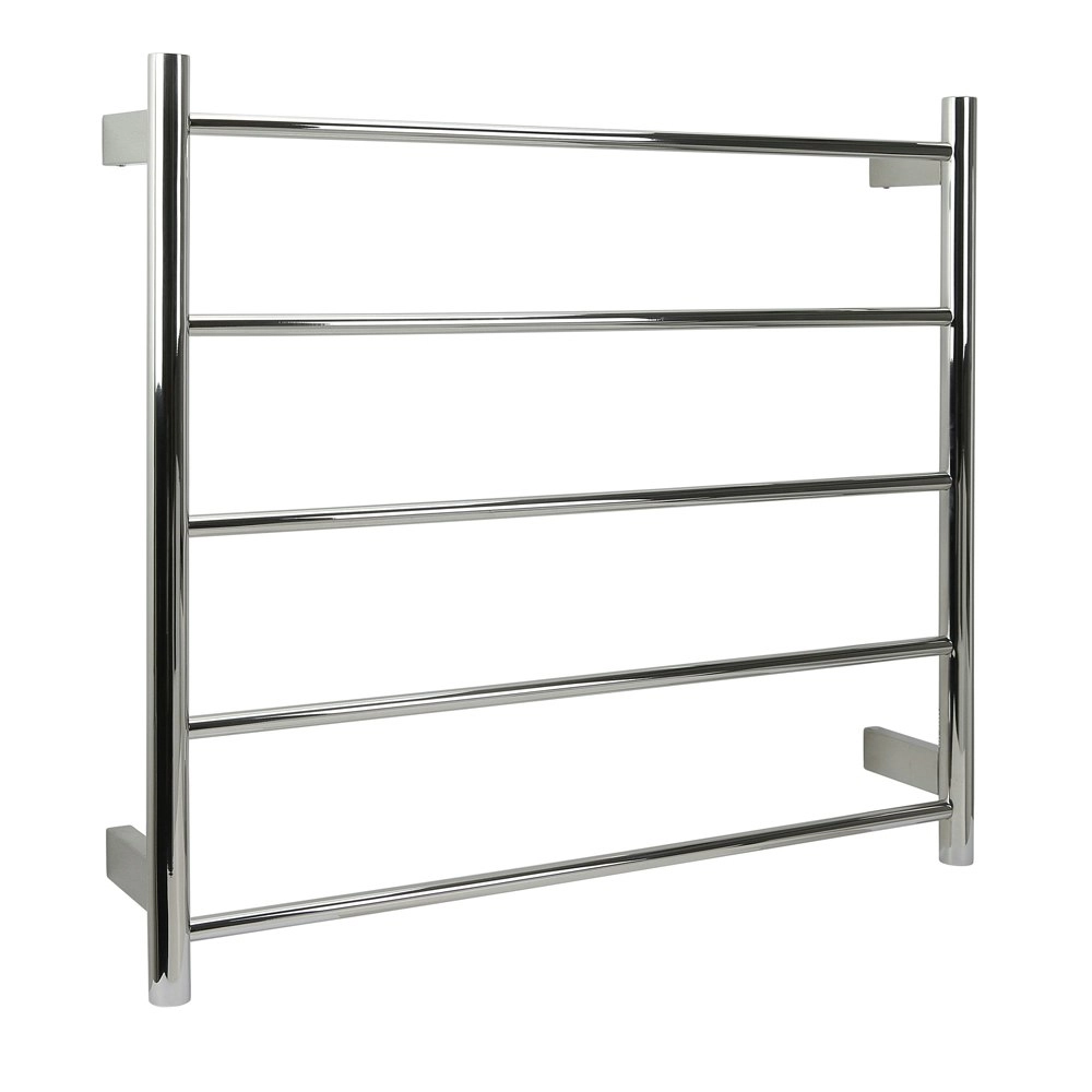 Aguzzo Ezy Fit Dual Wired Round Tube Heated Towel Rail 75 x 70cm - Polished SS