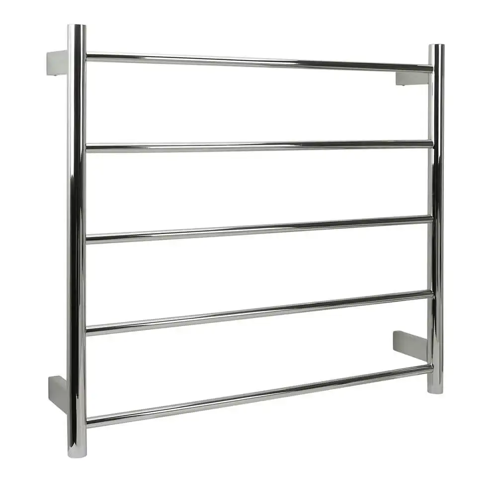 Aguzzo Ezy Fit Dual Wired Round Tube Heated Towel Rail 75 x 70cm - Brushed Nickel