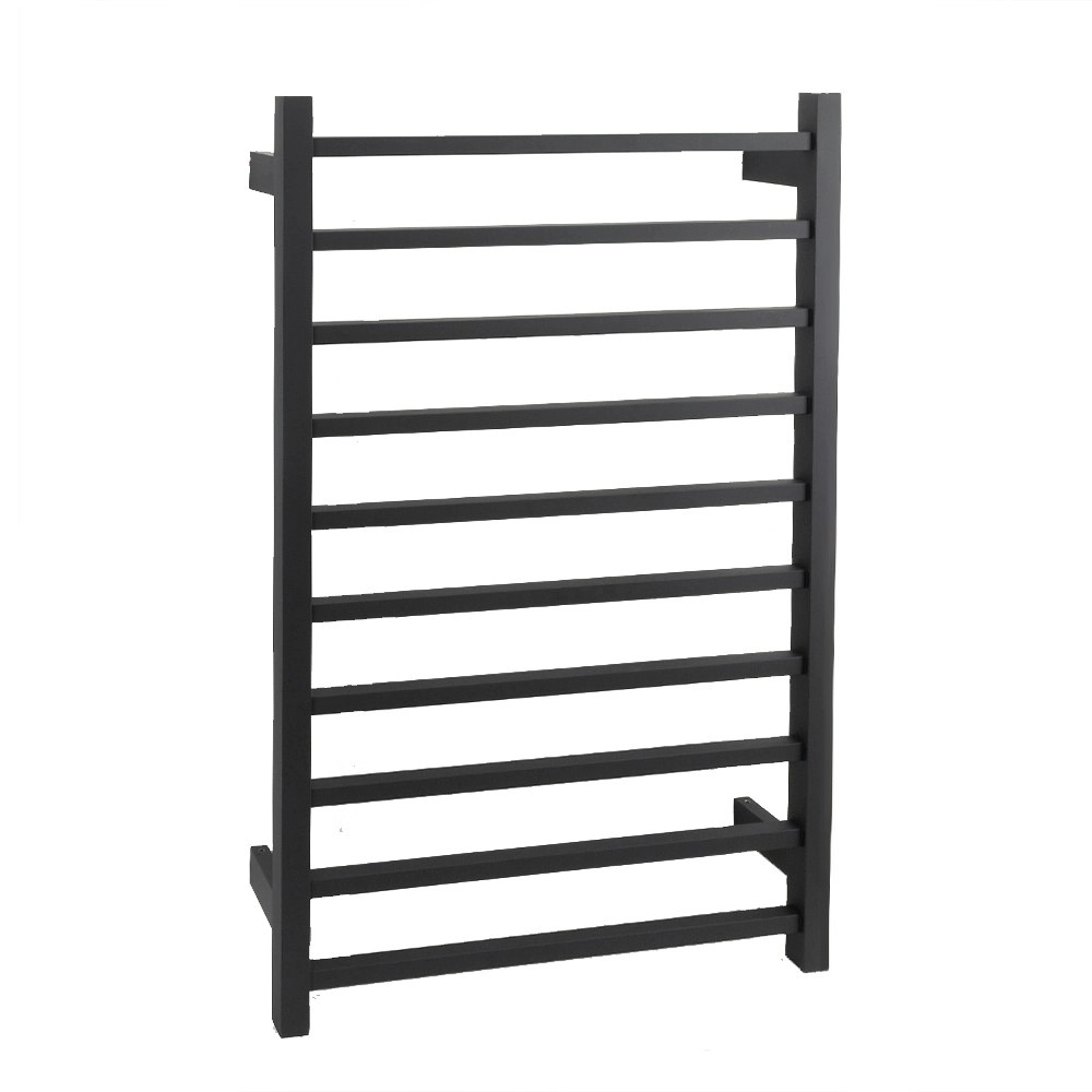 Aguzzo Ezy Fit Dual Wired Square Tube Heated Towel Rail 60 x 92cm - Matte Black