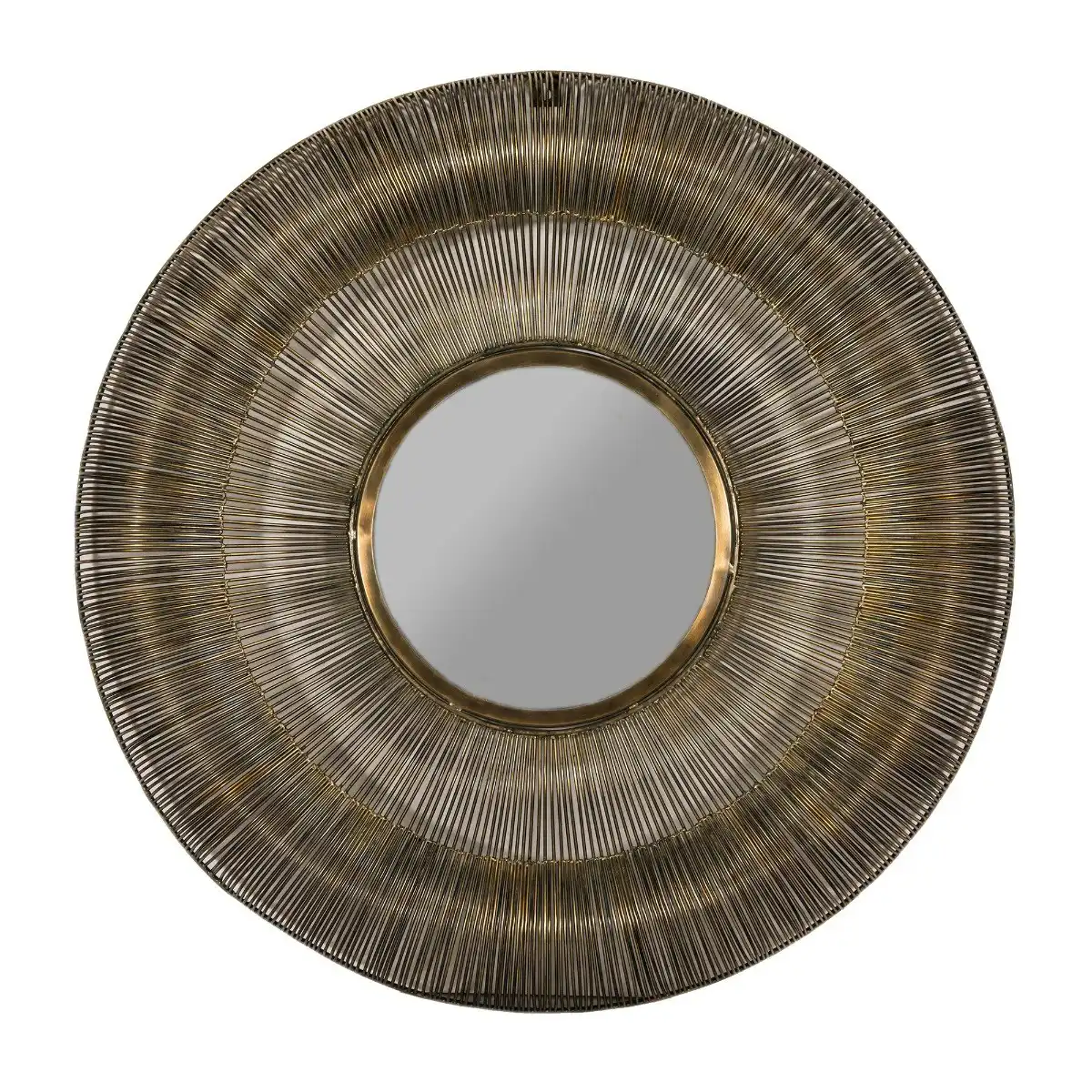 SSH Collection Wired Medium 76cm Wide Round Wall Mirror - Brass