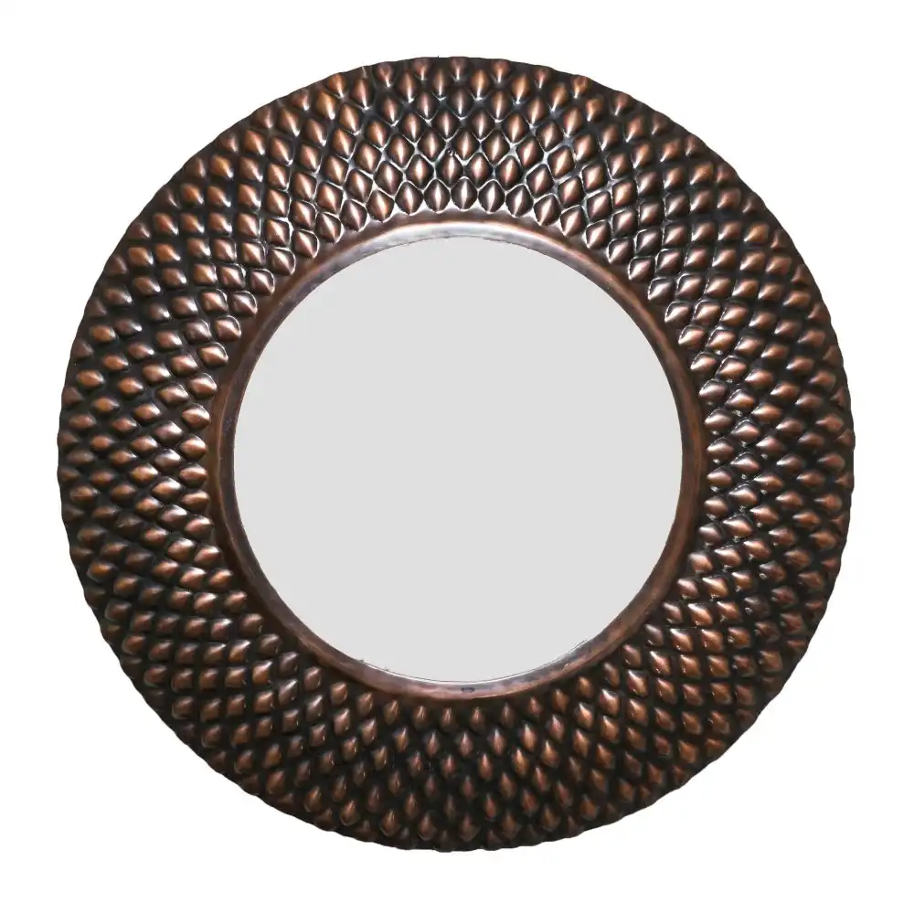 SSH Collection Pangolin Large 66cm Round Wall Mirror - Copper