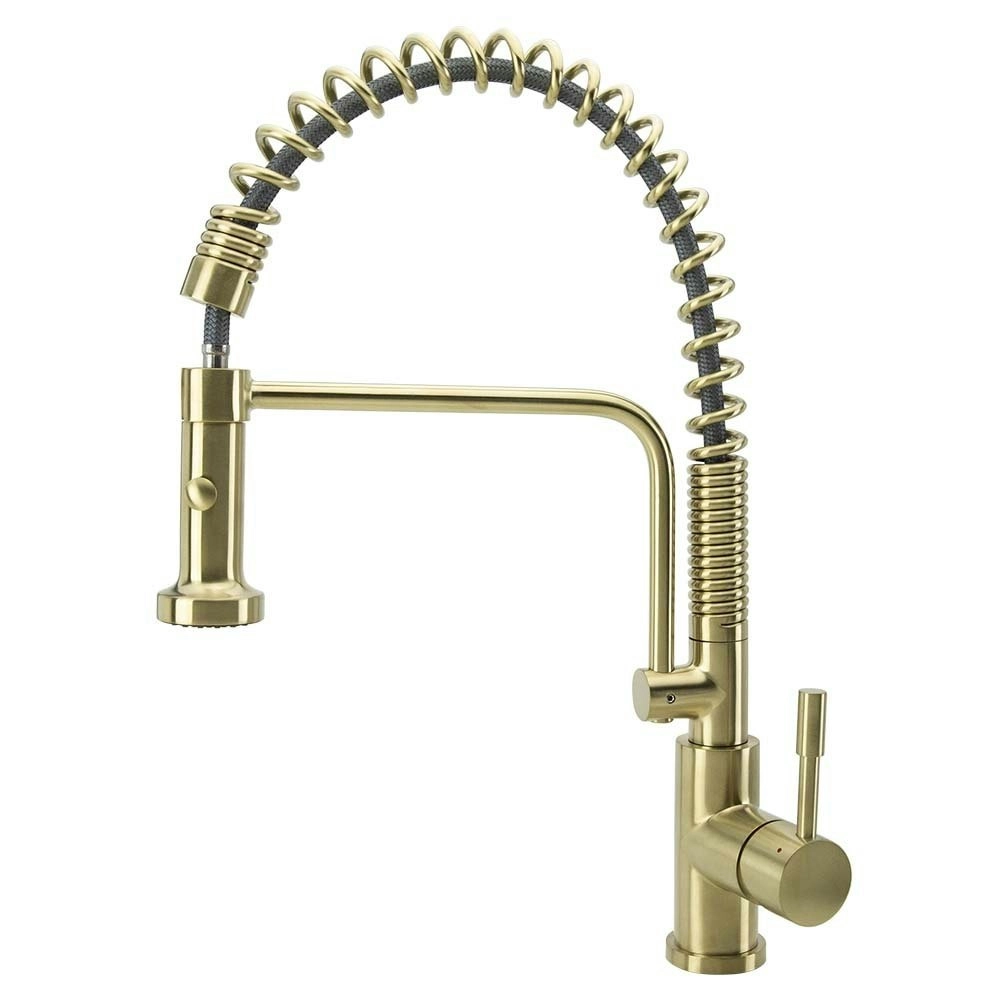 Swedia Signatur Stainless Steel Kitchen Mixer Pull-out Dual Flow Hose - Brushed Brass