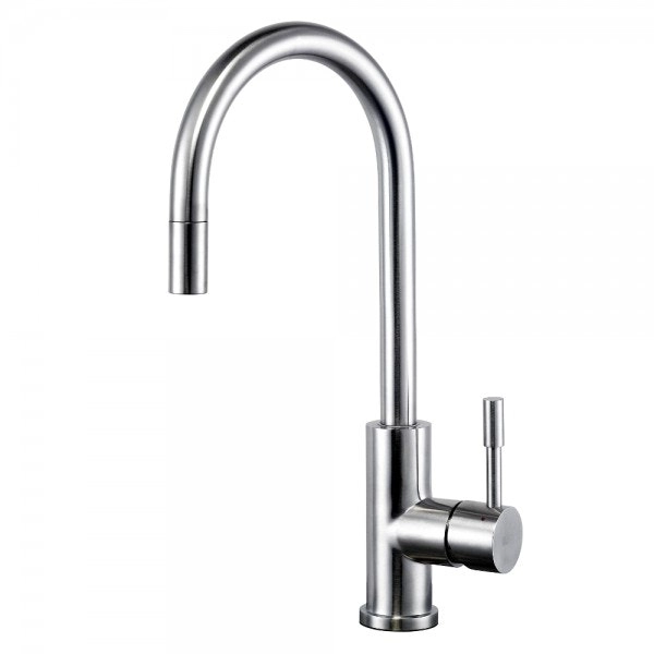 Swedia Klaas Stainless Steel Sink Mixer with Swivel Spout - Brushed