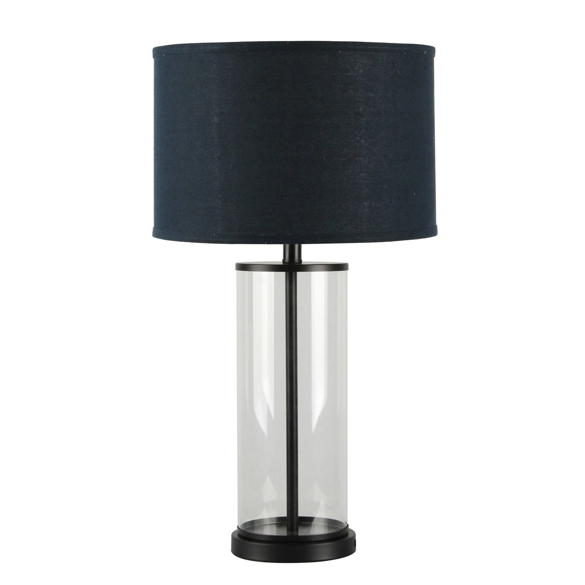 Cafe Lighting Left Bank Table Lamp - Black with Navy Shade