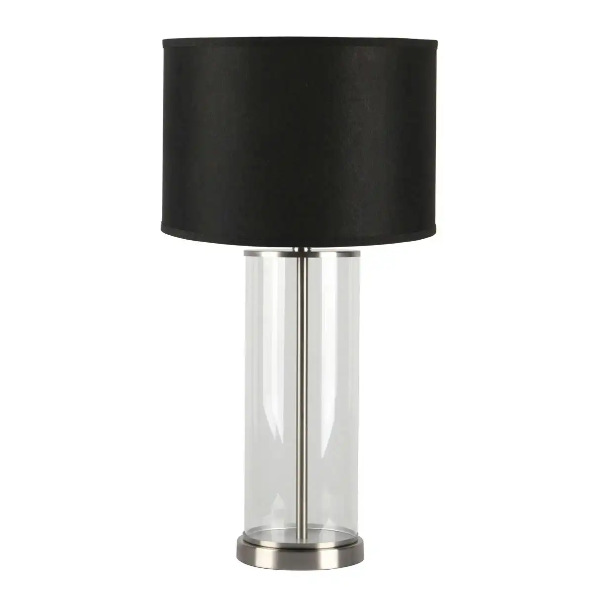 Cafe Lighting Left Bank Table Lamp - Nickel with Black Shade