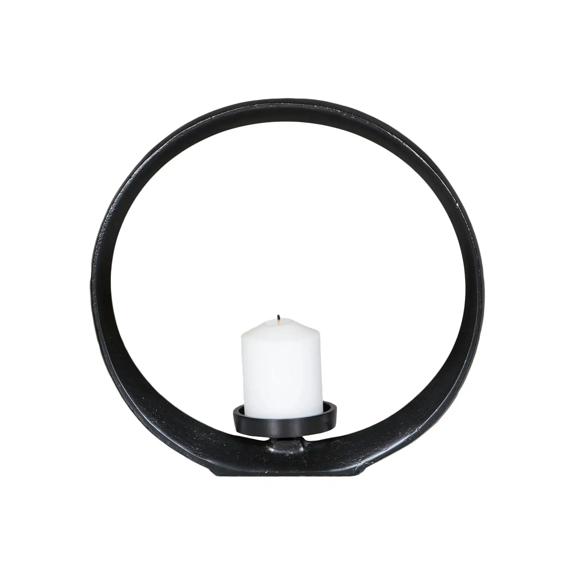 SSH Collection Halo 35cm Wide Candle Stand - Black