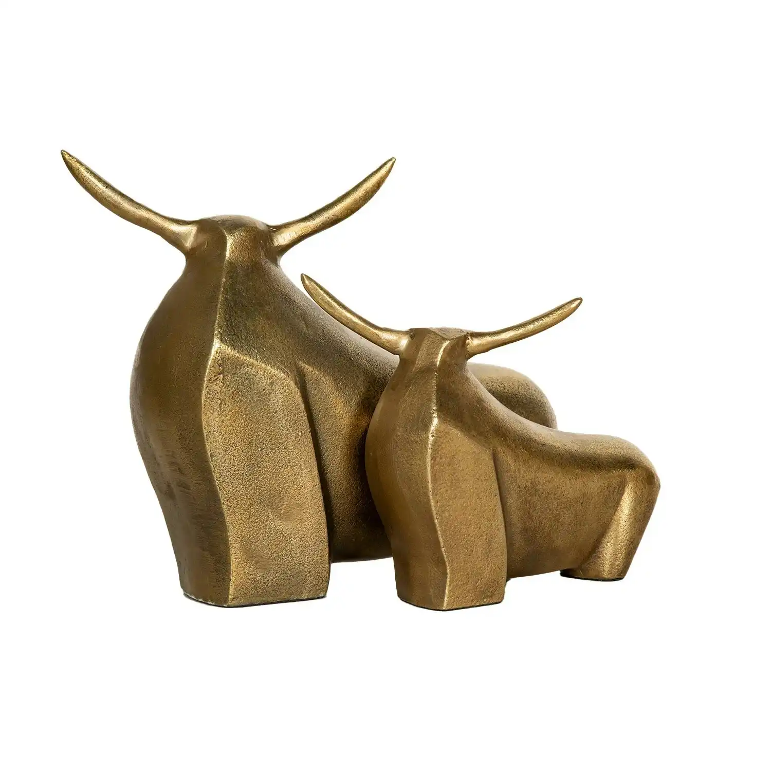 SSH Collection Longhorn 26cm Tall Decorative Yak Statuette - Antique Brass