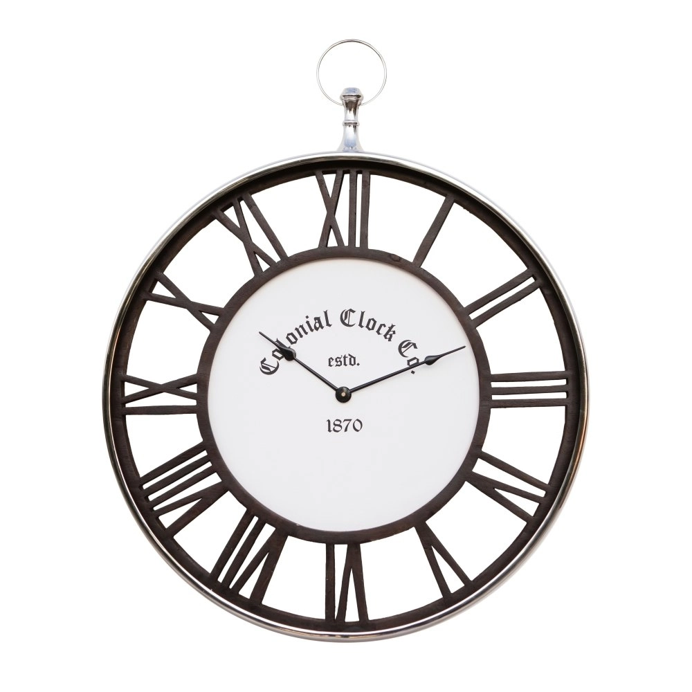 SSH Collection Colonial Clock Co 40cm Dark Wood Wall Clock