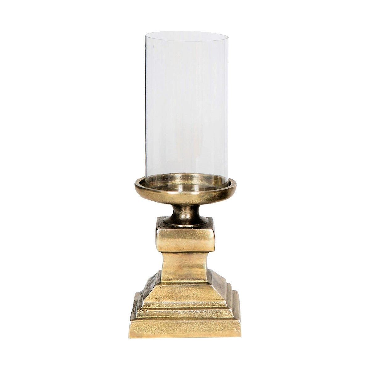 SSH Collection Lara 29cm Tall Hurricane Lamp - Brass