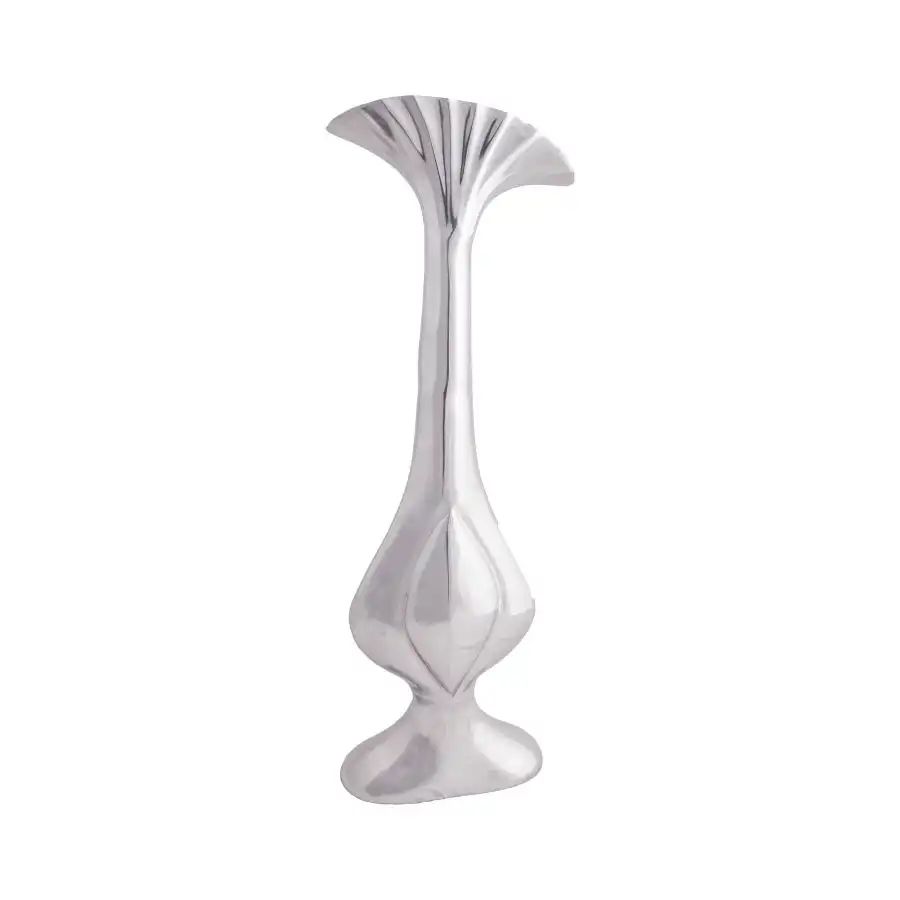 SSH Collection Lotus Medium 81cm Tall Vase - Polished Aluminium