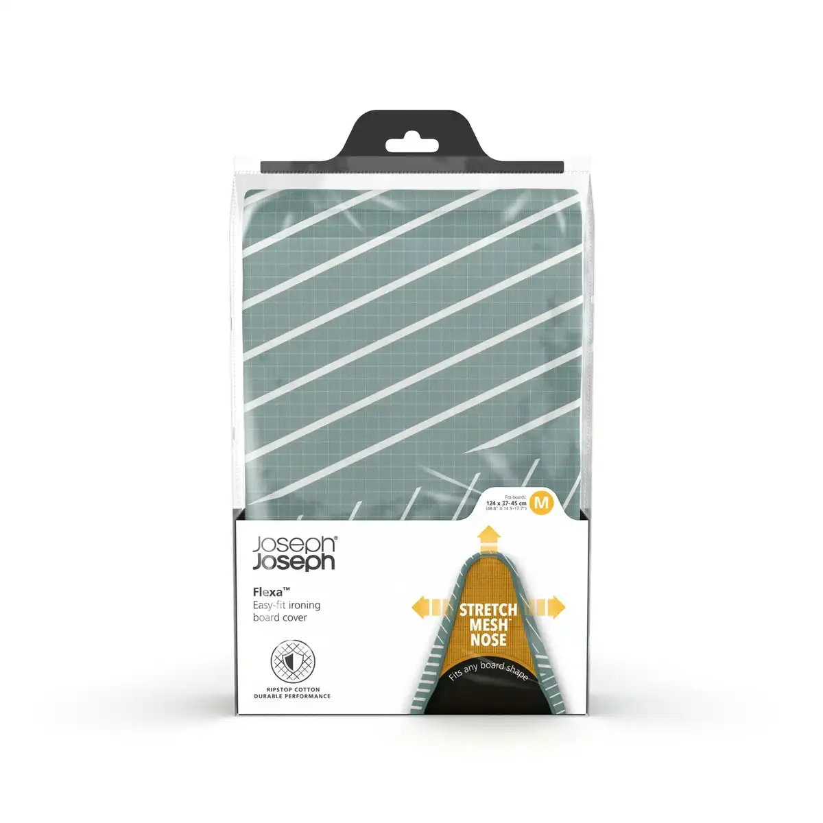 Joseph Joseph Flexa 124cm Easy-Fit Ironing Board Cover - Linear Grey