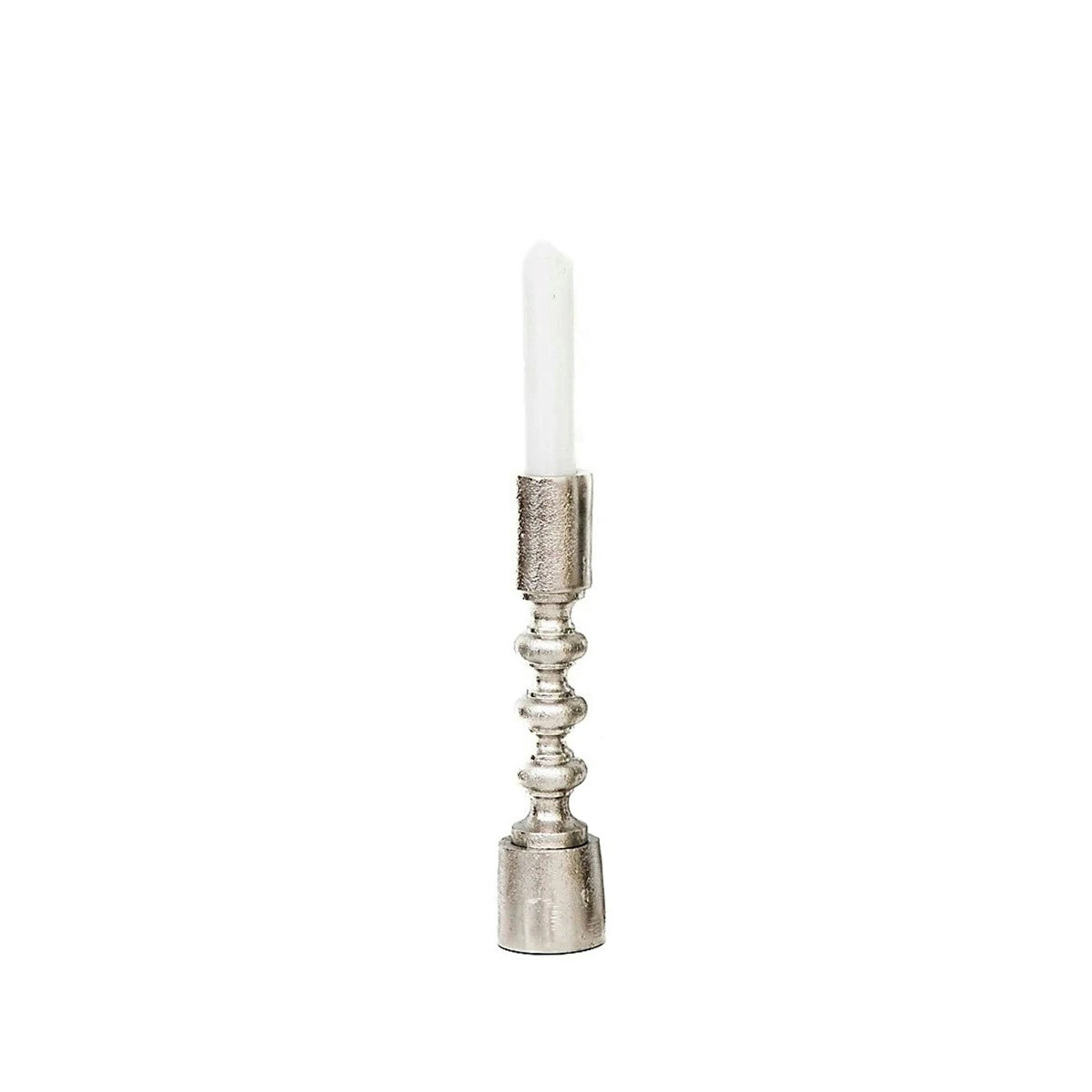 SSH Collection Ripple 22cm Single Candle Stand - Nickel