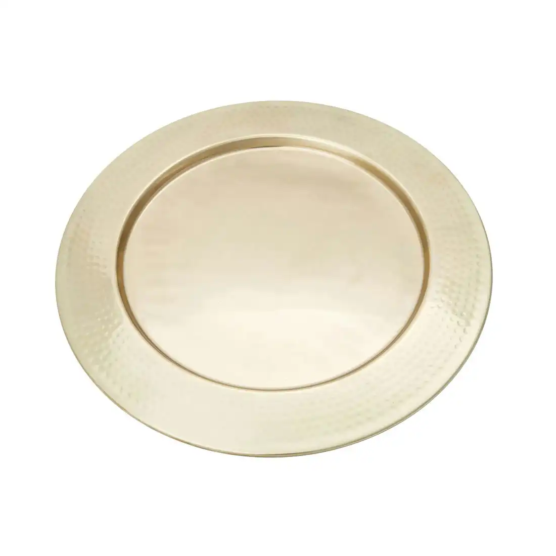 SSH Collection Discus Small Round 31cm Wide Serving Tray - Hammered Bronze