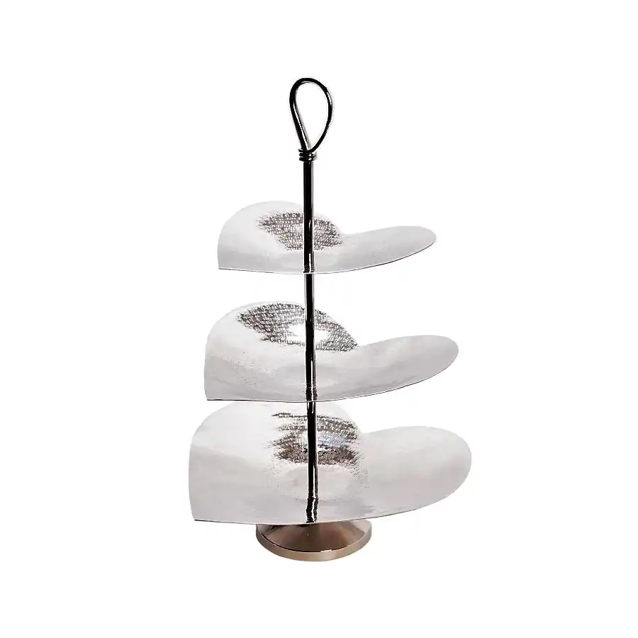 SSH Collection Valentino 52cm Tall 3 Tier Cake Stand - Polished Steel