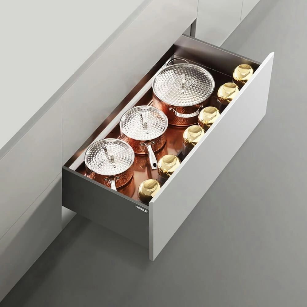 Higold Shearer Pull Out Kitchen Drawer - Deep Basket with Drain Tray (for 90cm corner cupboard)