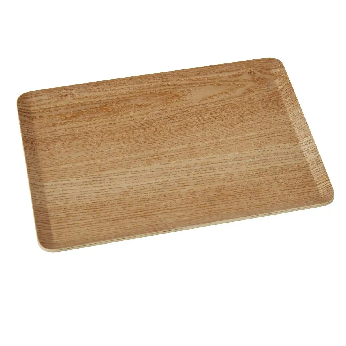 Leaf & Bean Small Non-Slip Wooden Tray - Natural