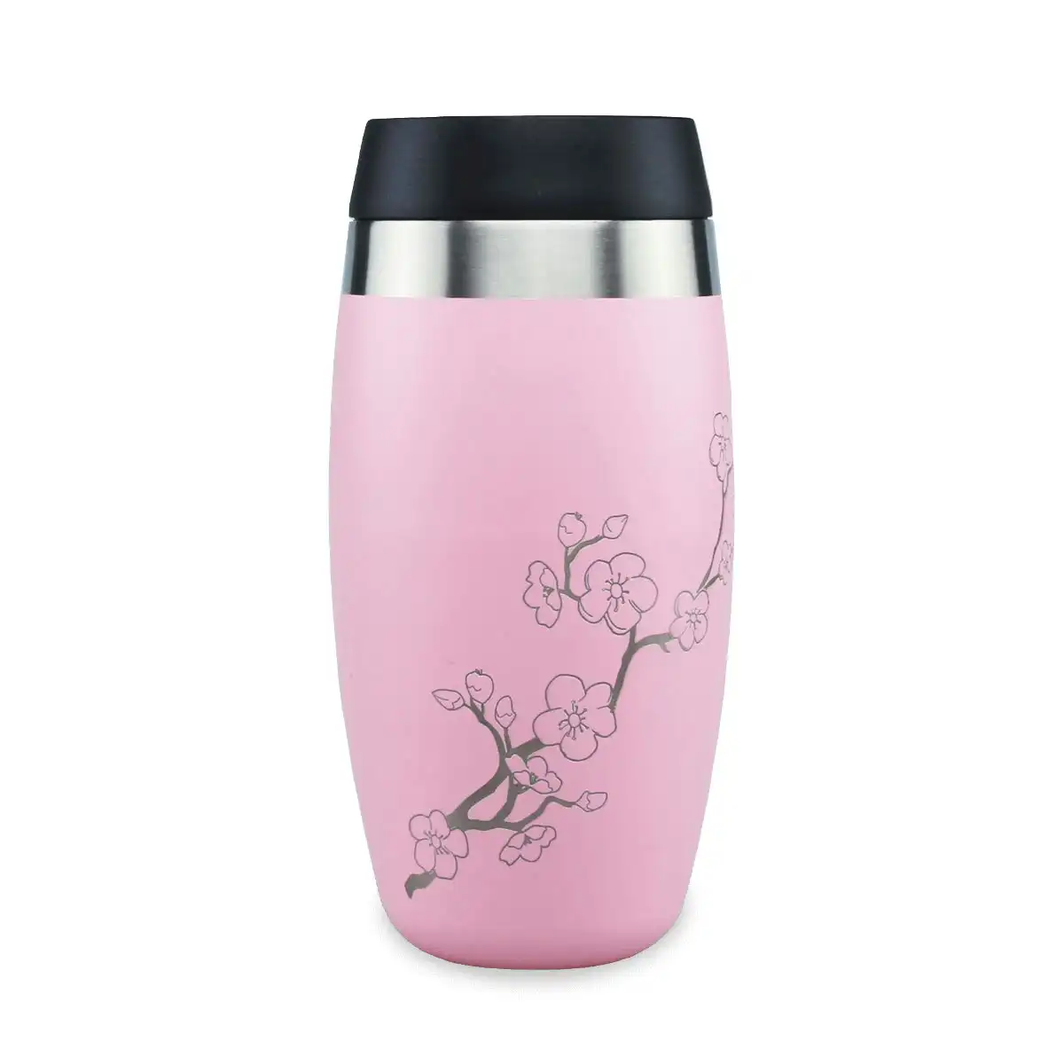 Ohelo 400ml Tumbler with Etched Blossoms - Pink