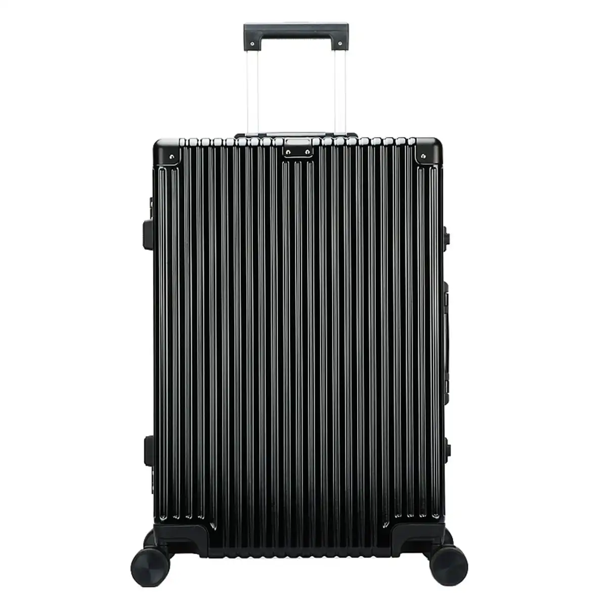 Bopai Aluminium Luggage Suitcase Lightweight TSA Locker 8 Wheels 360 Degree Rolling Carry On Hardcase B3201 Black