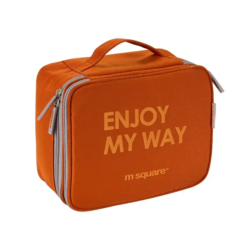 M Square Travel Gear Large Capacity Multi-Functional Cosmetic Makeup Bag Orange
