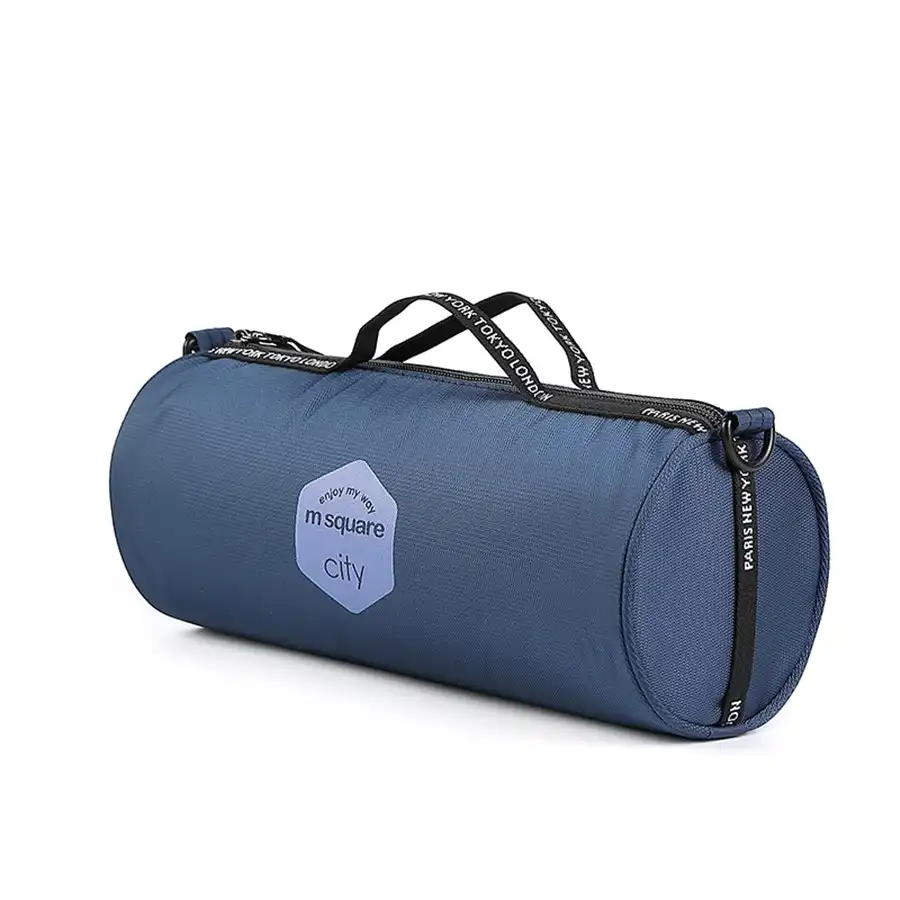 M Square Portable Barrel Bag Cross-body Sporty Duffel Bag Lightweight Travel Bag Small Blue