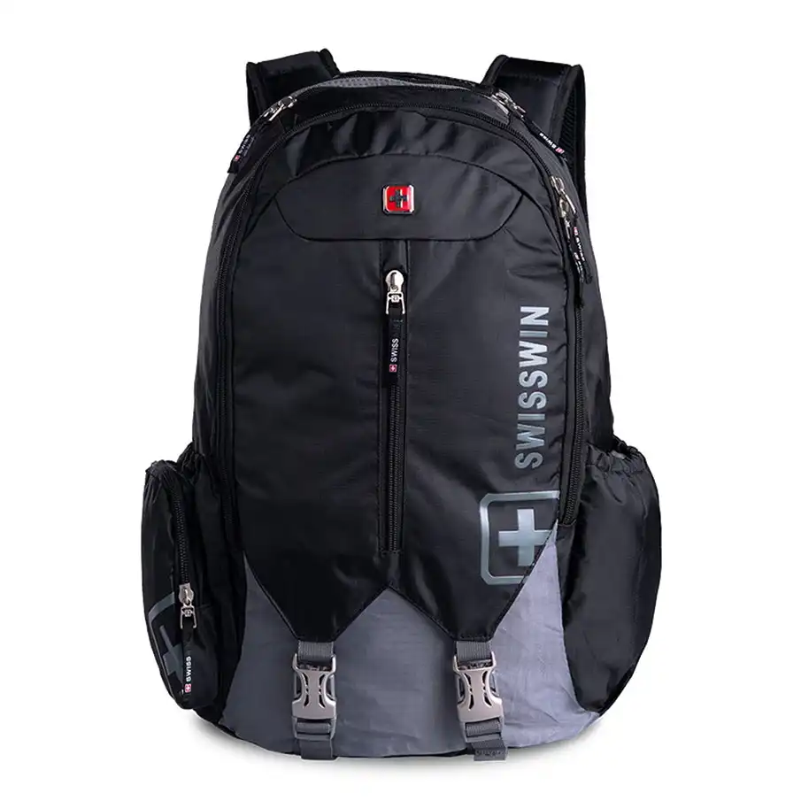 Swisswin Swiss Water-Resistant 15.6" Laptop Backpack School Backpack Travel Shoulder Bag SW9176 Black