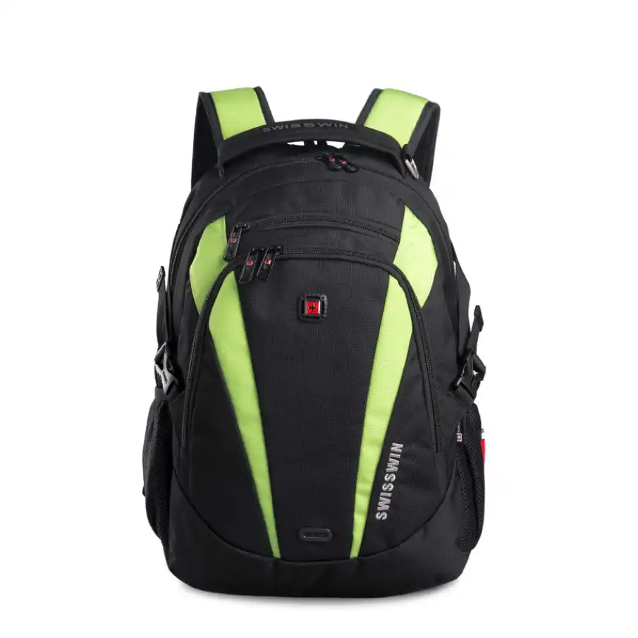 Swisswin Swiss Water-Resistant 14" Laptop Backpack School Backpack Travel Shoulder Bag SW9986 Green