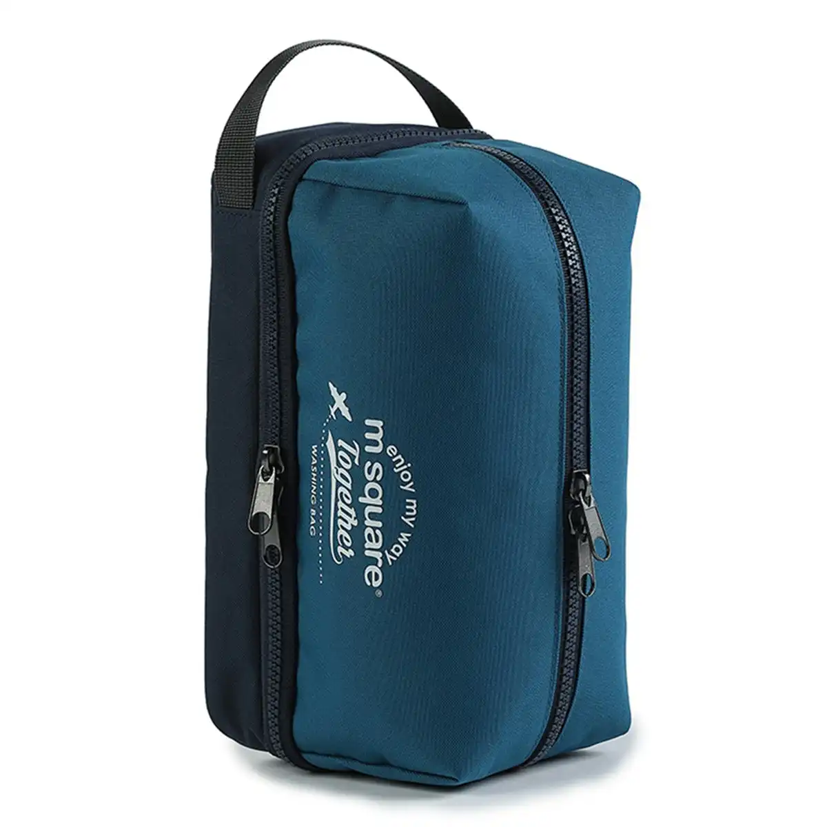 M Square Dry Wet Separation Wash Bag Portable Travel Personal Care Organizer Bag Blue