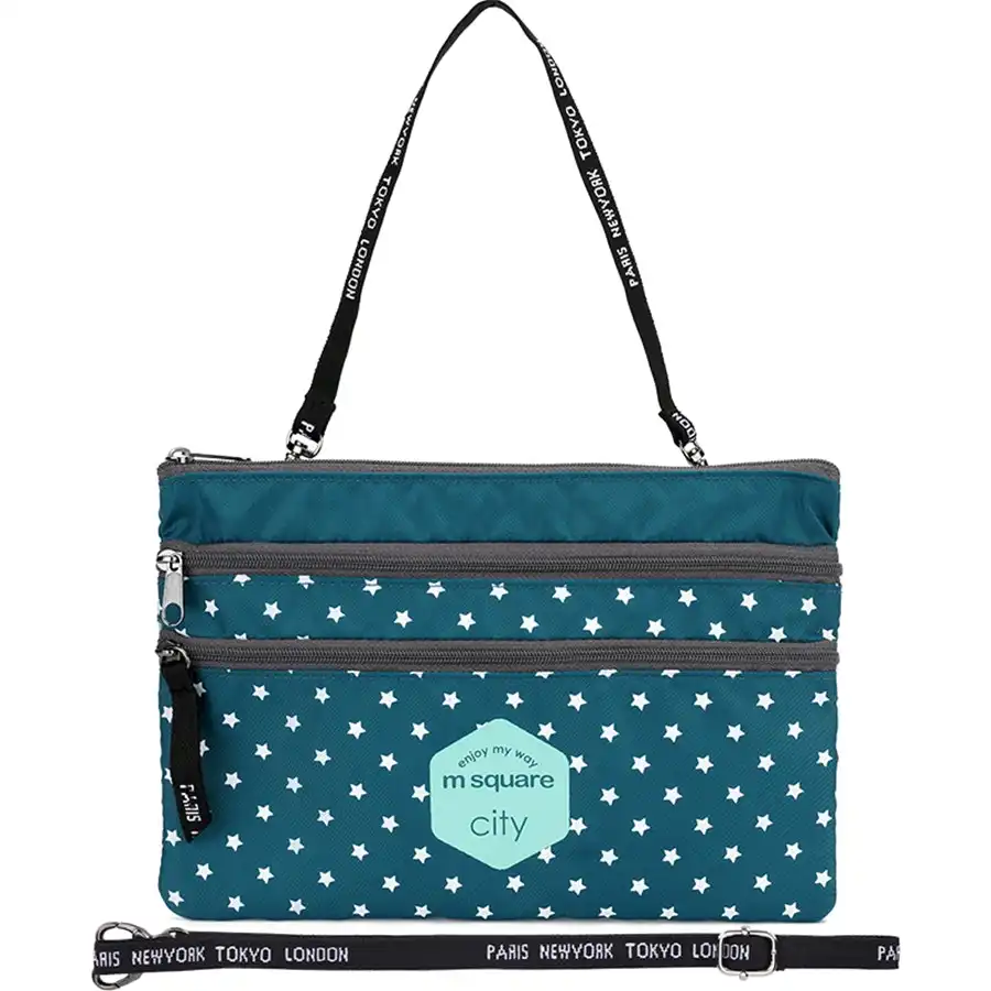 M Square Portable Handbag Lightweight Travel Bags Women Weekender Travel Storage Bag With Strap Star Blue