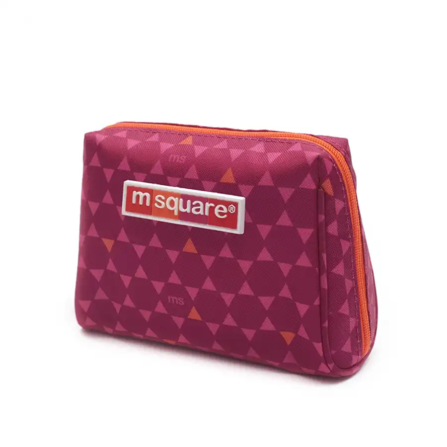 M Square Portable Lightweight Women Feminine Organizer Storage Pouch Red