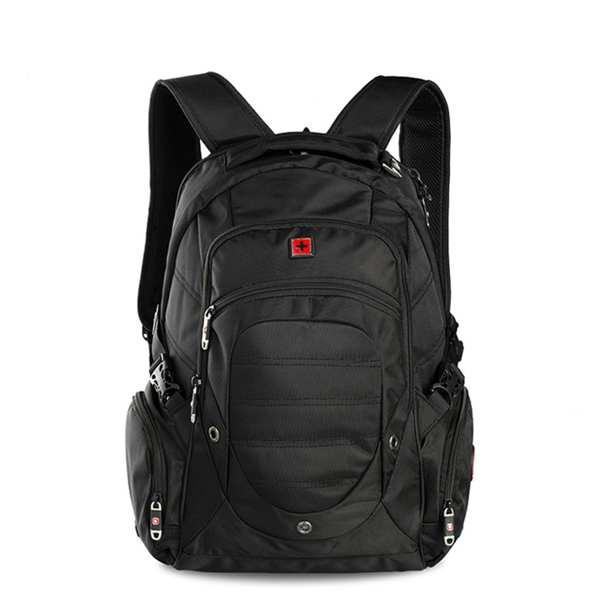 Swisswin Swiss Water-Resistant 17" Laptop Backpack School Backpack Travel Shoulder Bag Black SW9725I