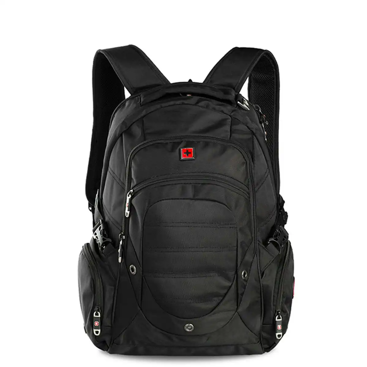 Swisswin Swiss Water-Resistant 17" Laptop Backpack School Backpack Travel Shoulder Bag Black SW9725I