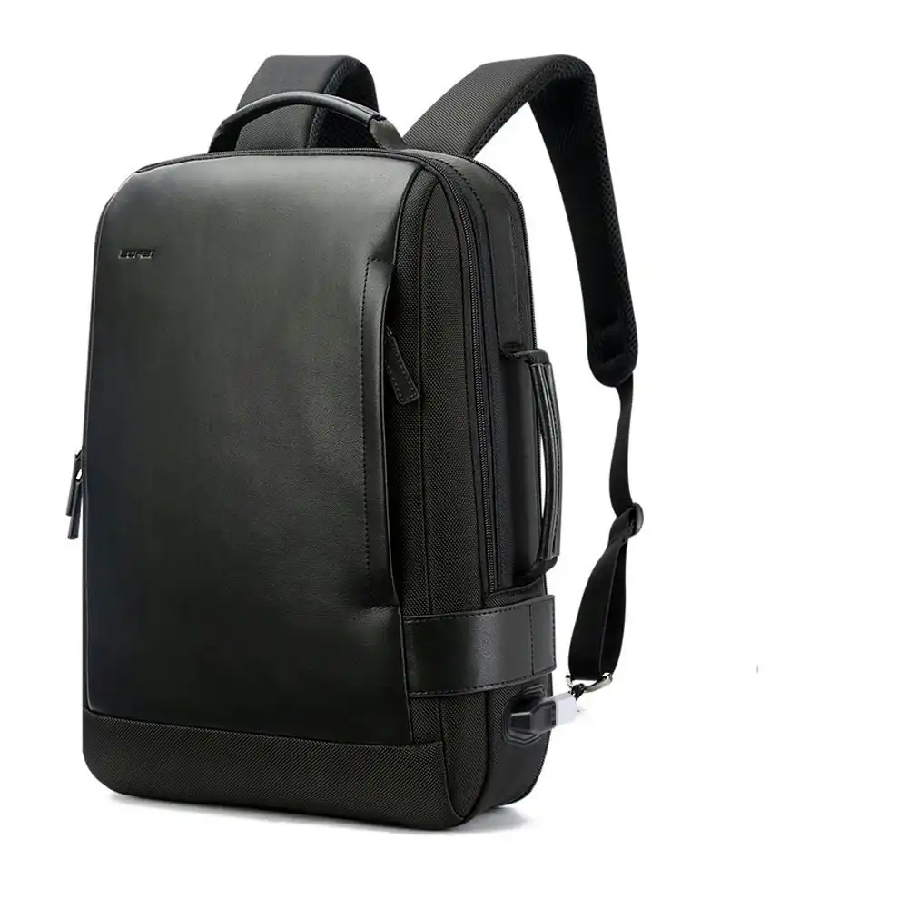 Bopai Luxury Leather & Microfibre Anti-Theft Business And Travel With Usb Charging Backpack 15.6" Laptop B6631