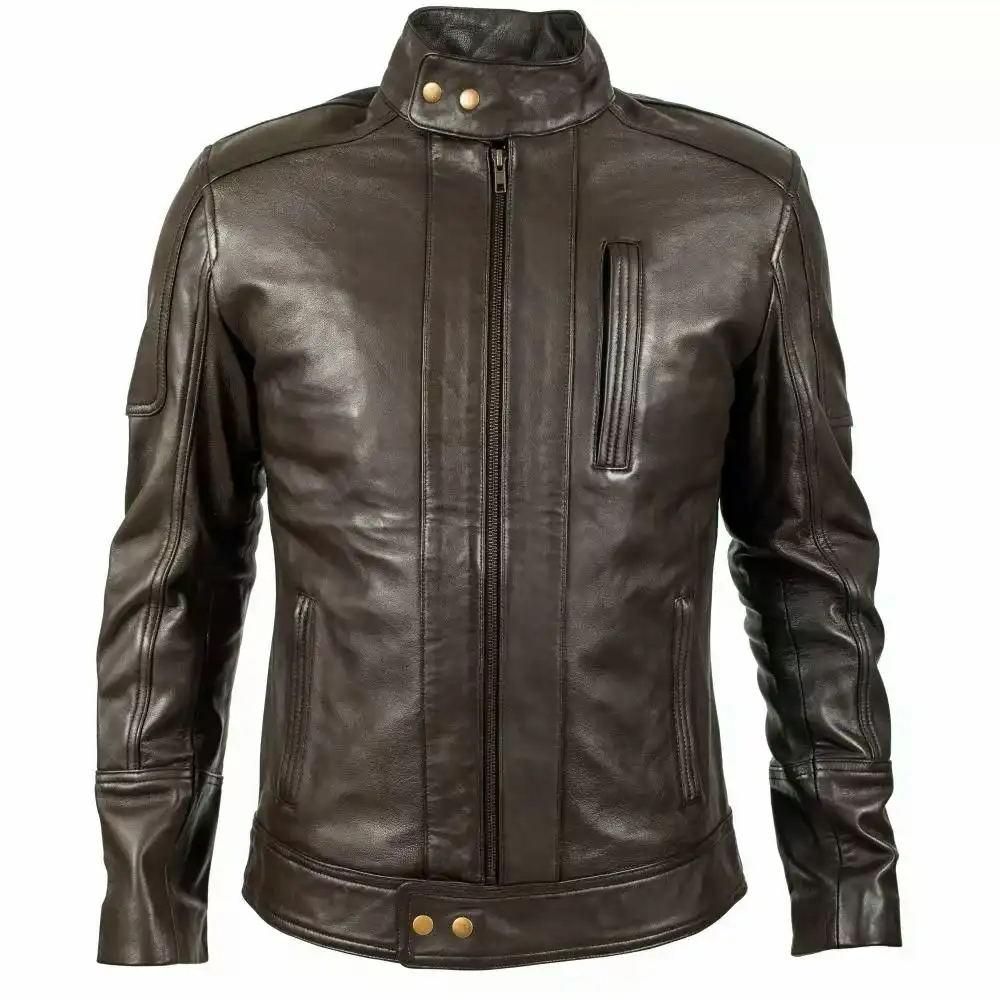 Mud Brown Biker Jacket /Leather