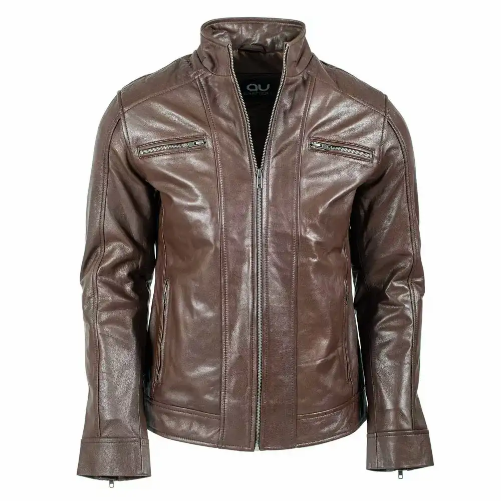 Mocha Brown Leather Jacket